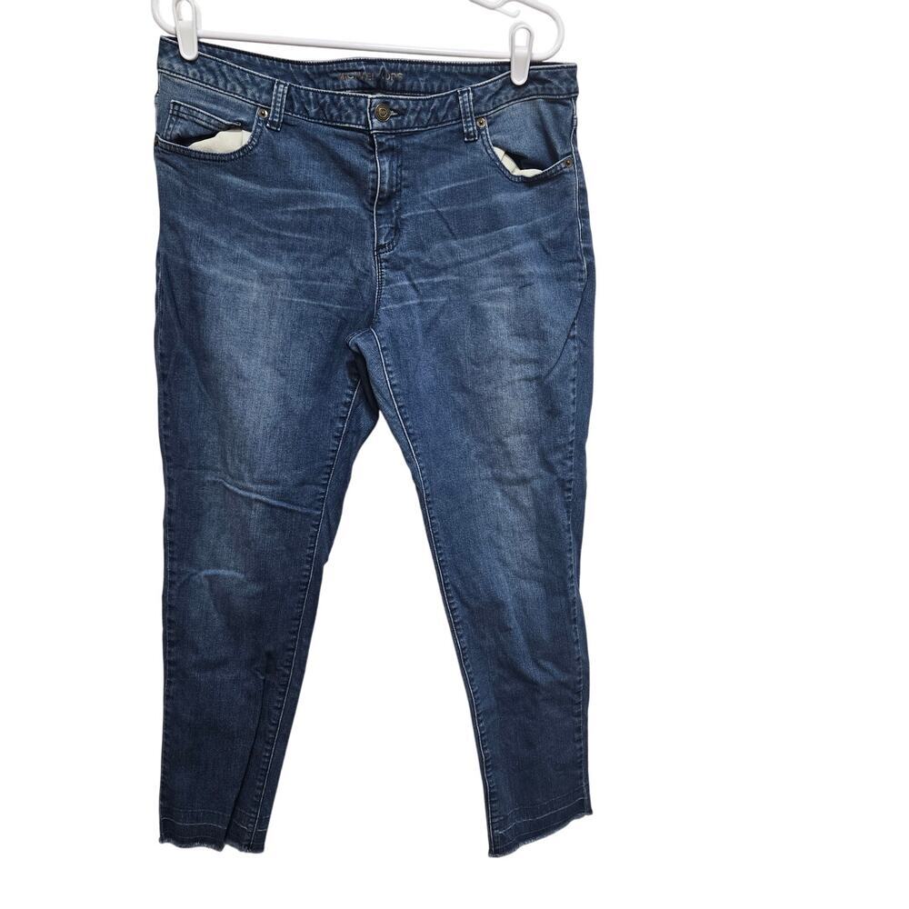 Michael Kors Izzy Skinny Jeans Size 12 Raw Hem Distressed